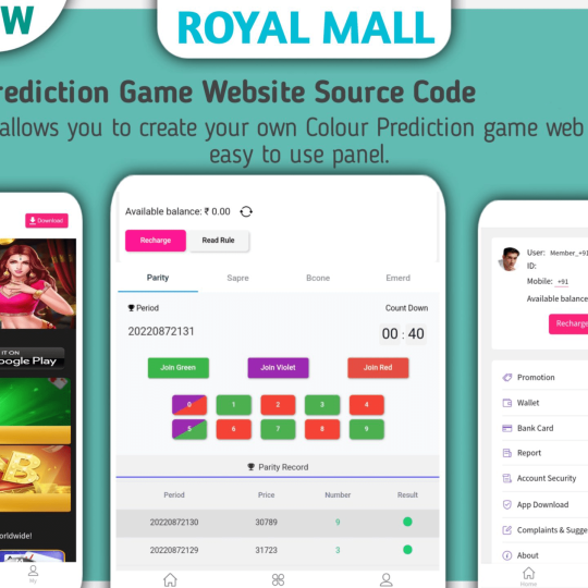 Best Color Prediction Game Script – Royalmall With Awesome Dashboard